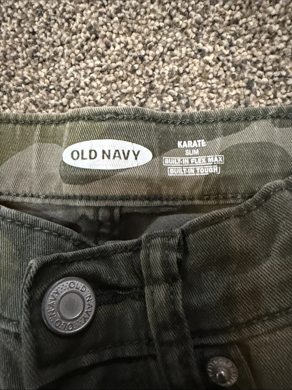 Old Navy Olive Green Camo Jeans